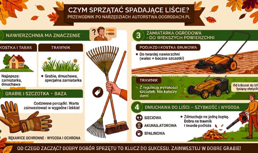 Czym sprzątać liście w ogrodzie? Dobierz narzędzie do nawierzchni